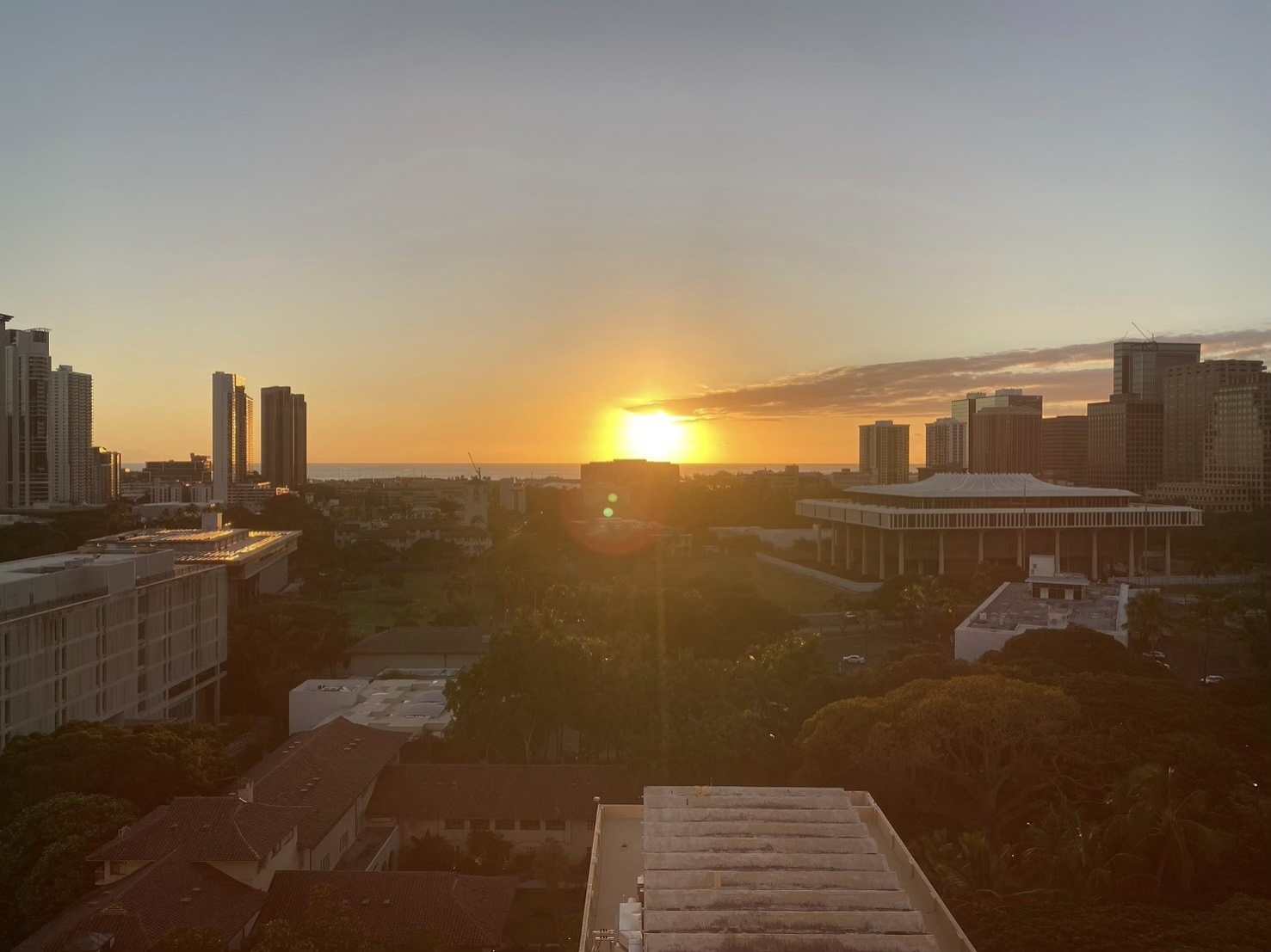 ハワイの夕陽